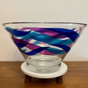 Large  MCM Colorful Swirl Glass Bowl